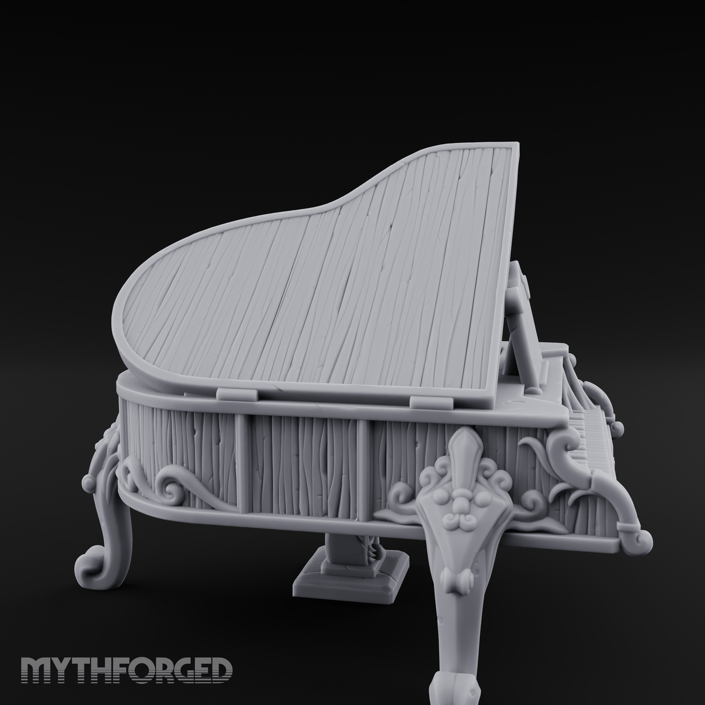 Lid-Open Grand Piano Miniature for Dungeons and Dragons, Pathfinder or other TTRPGs