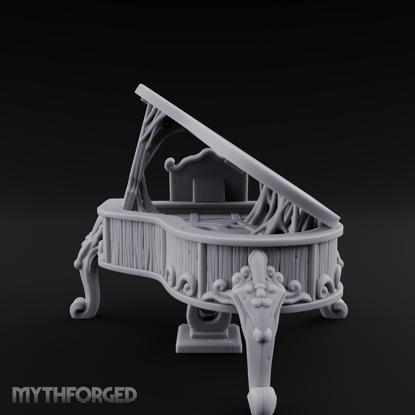 Lid-Open Grand Piano Miniature for Dungeons and Dragons, Pathfinder or other TTRPGs