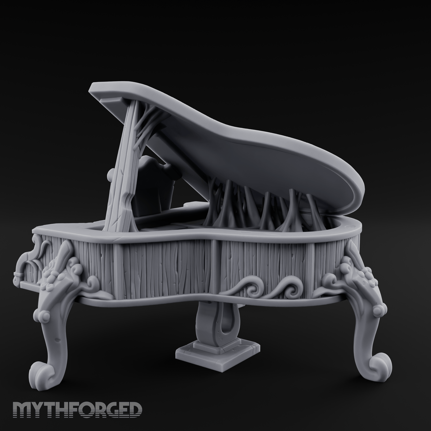Lid-Open Grand Piano Miniature for Dungeons and Dragons, Pathfinder or other TTRPGs