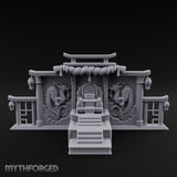 Twin-Dragon Shogun's Shrine Miniature for Dungeons and Dragons, Pathfinder or other TTRPGs