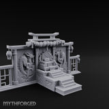 Twin-Dragon Shogun's Shrine Miniature for Dungeons and Dragons, Pathfinder or other TTRPGs