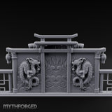 Twin-Dragon Shogun's Shrine Miniature for Dungeons and Dragons, Pathfinder or other TTRPGs