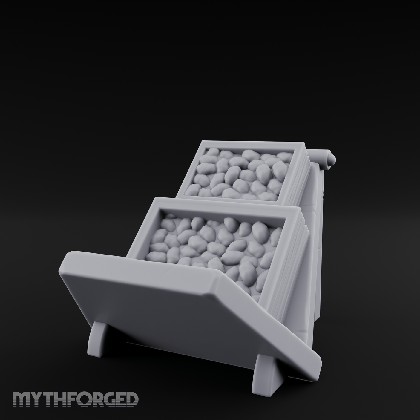 Produce-Laden Market Produce Stall Miniature for Dungeons and Dragons, Pathfinder or other TTRPGs