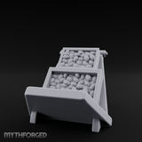 Produce-Laden Market Produce Stall Miniature for Dungeons and Dragons, Pathfinder or other TTRPGs