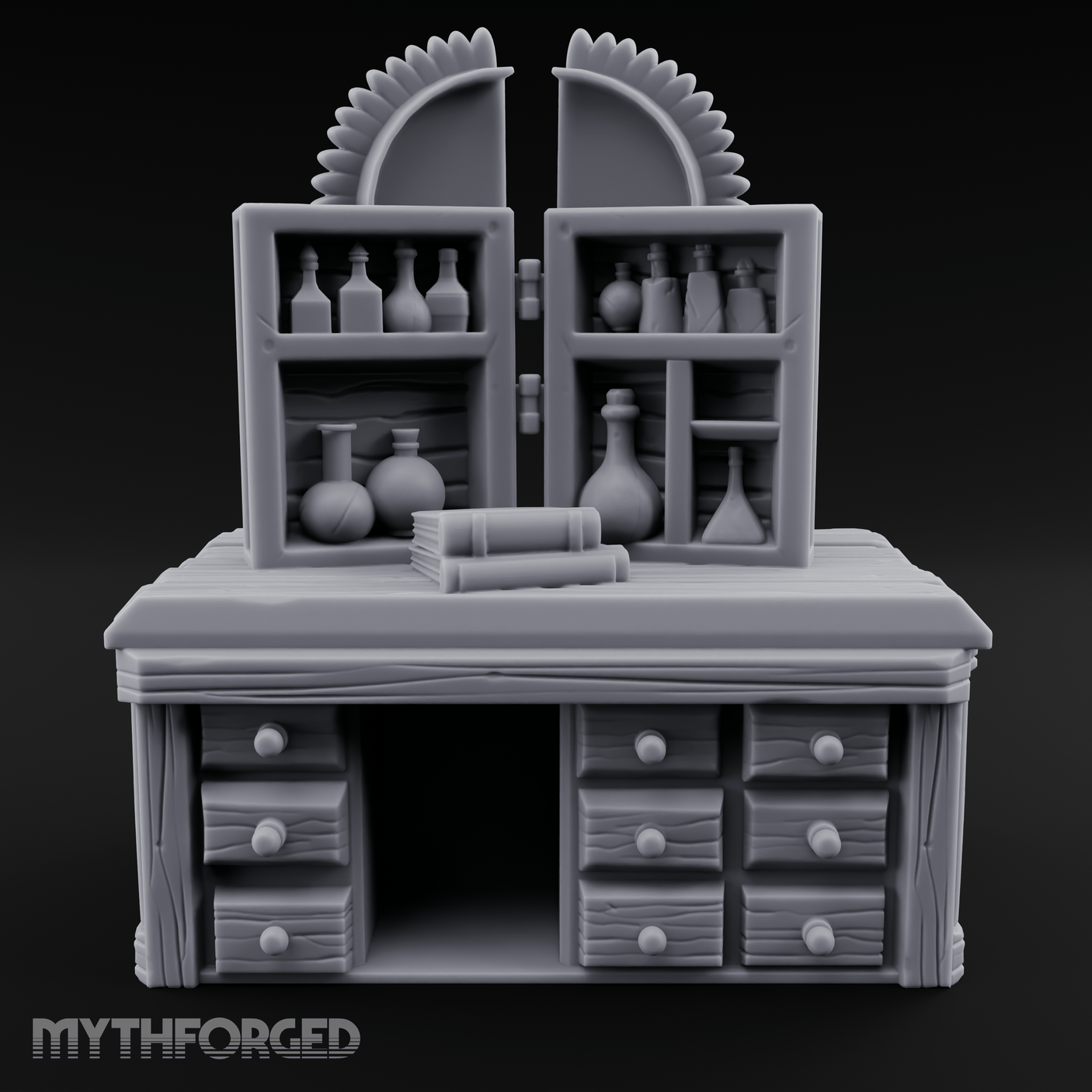 Well-Stocked Apothecary Potion Cabinet Miniature for Dungeons and Dragons, Pathfinder or other TTRPGs