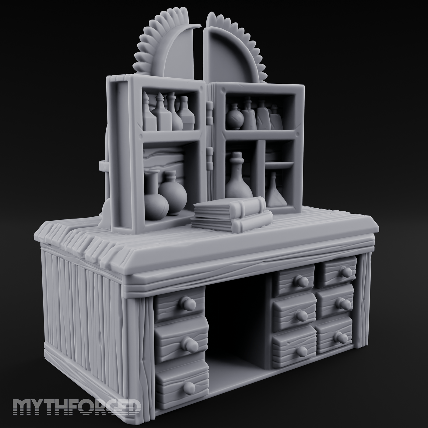 Well-Stocked Apothecary Potion Cabinet Miniature for Dungeons and Dragons, Pathfinder or other TTRPGs