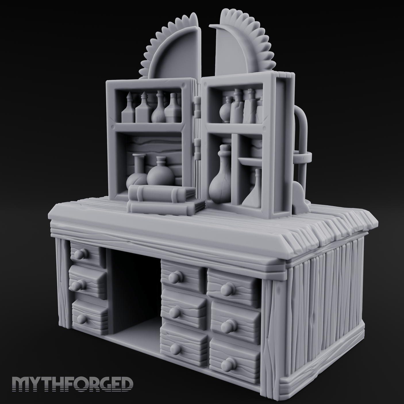 Well-Stocked Apothecary Potion Cabinet Miniature for Dungeons and Dragons, Pathfinder or other TTRPGs