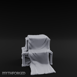 Draped Stacked Wooden Crates Miniature for Dungeons and Dragons, Pathfinder or other TTRPGs