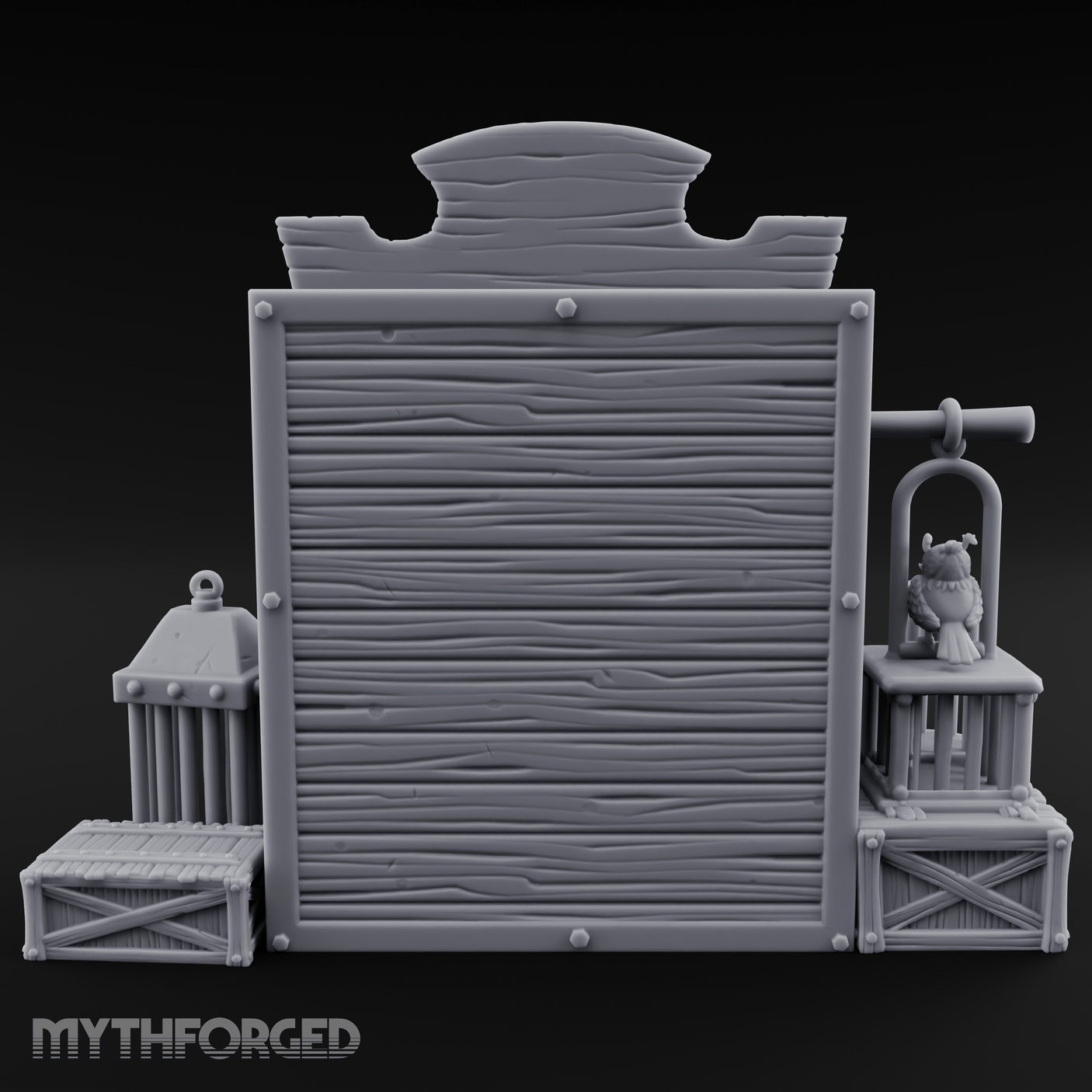 Well-Stocked Apothecary Shelf And Cages Miniature for Dungeons and Dragons, Pathfinder or other TTRPGs