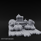 Harvest-Ready Pumpkin Market Display Miniature for Dungeons and Dragons, Pathfinder or other TTRPGs