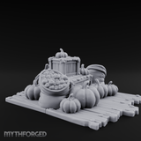 Harvest-Ready Pumpkin Market Display Miniature for Dungeons and Dragons, Pathfinder or other TTRPGs