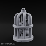 Captured Rabbit In Birdcage Miniature for Dungeons and Dragons, Pathfinder or other TTRPGs