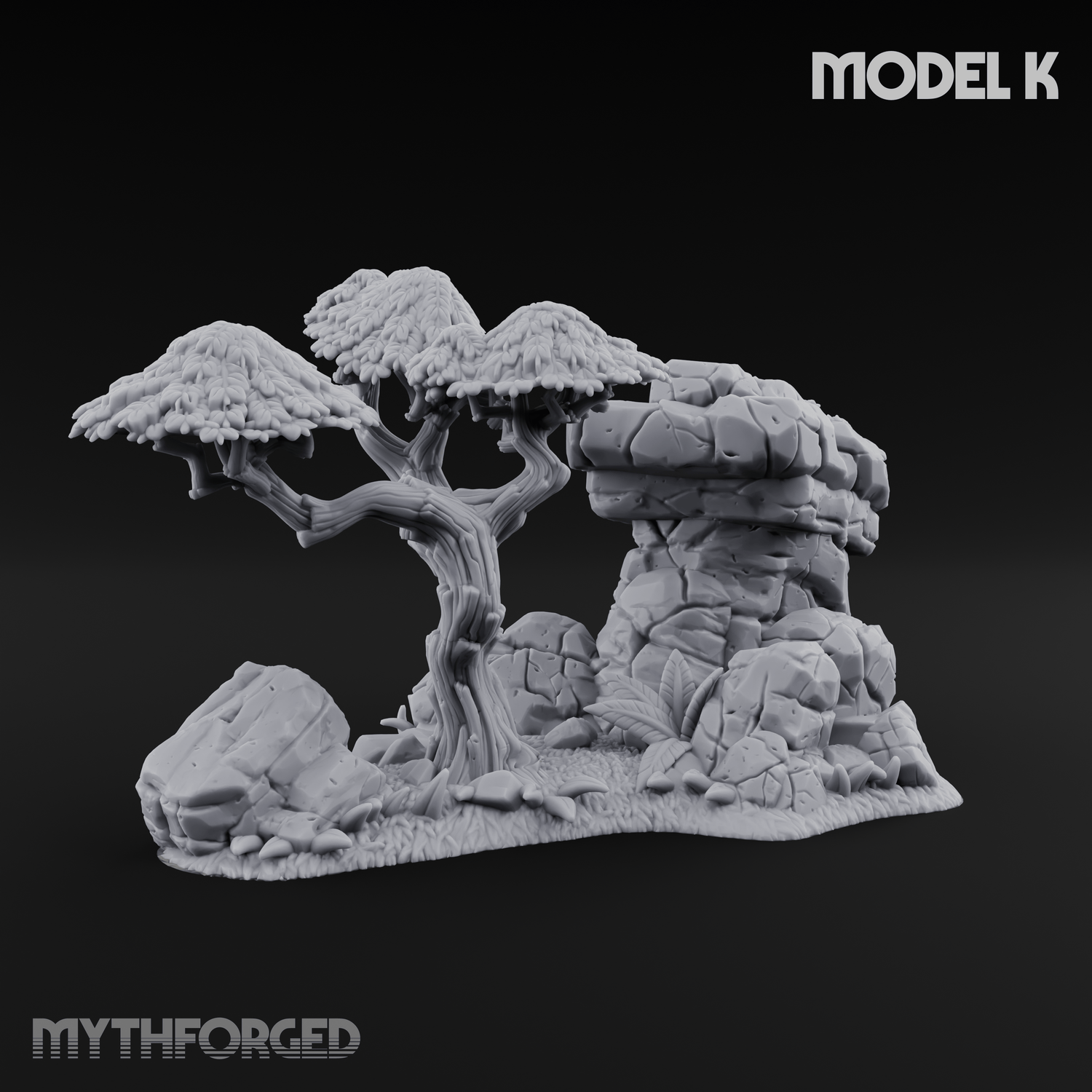 Sunbaked Desert Foliage Miniature for Dungeons and Dragons, Pathfinder or other TTRPGs