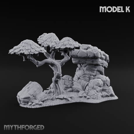 Sunbaked Desert Foliage Miniature for Dungeons and Dragons, Pathfinder or other TTRPGs