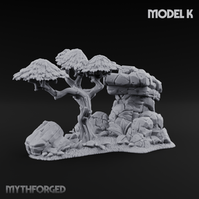 Sunbaked Desert Foliage K Miniature for Dungeons and Dragons, Pathfinder or other TTRPGs