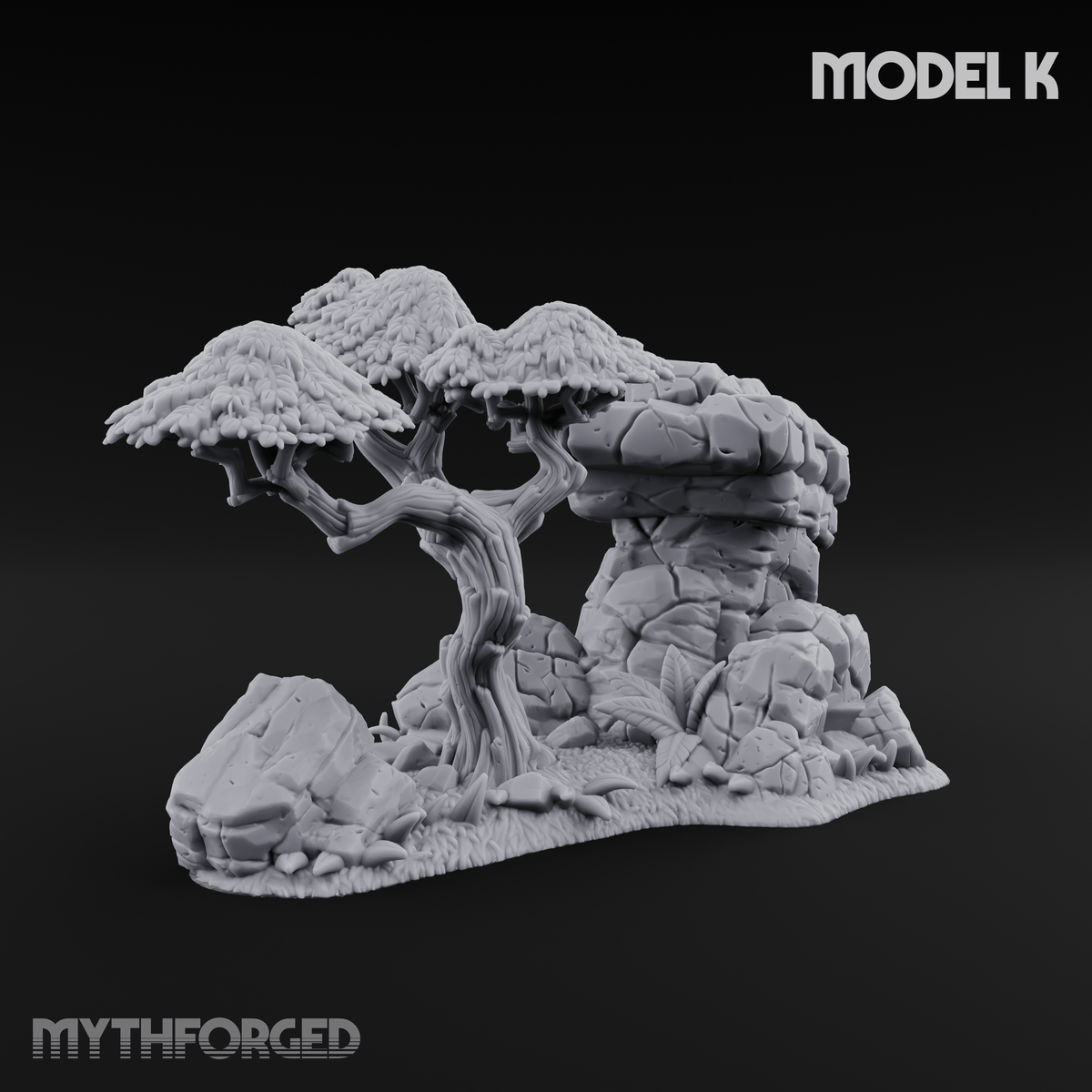 Sunbaked Desert Foliage Miniature for Dungeons and Dragons, Pathfinder or other TTRPGs