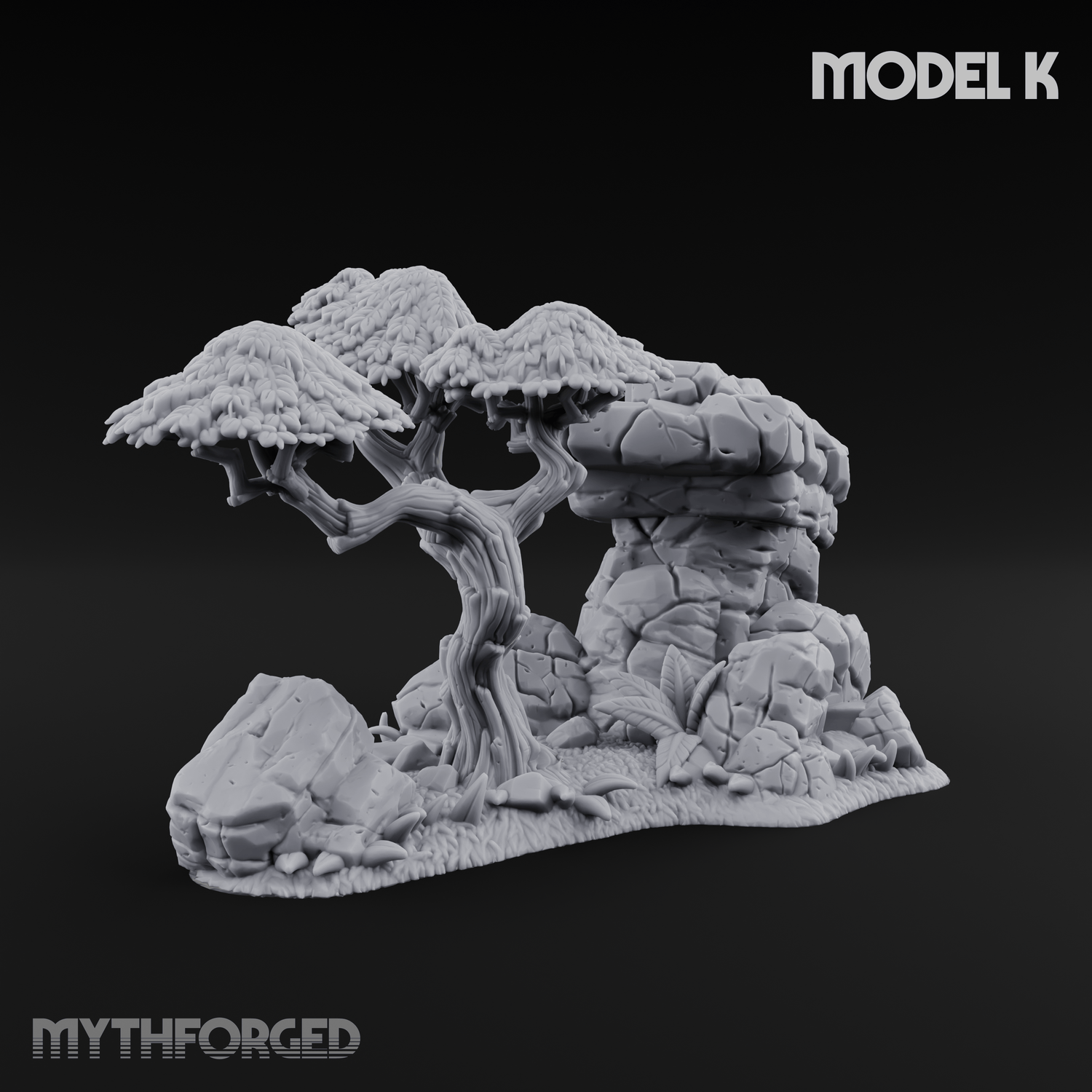 Sunbaked Desert Foliage Miniature for Dungeons and Dragons, Pathfinder or other TTRPGs
