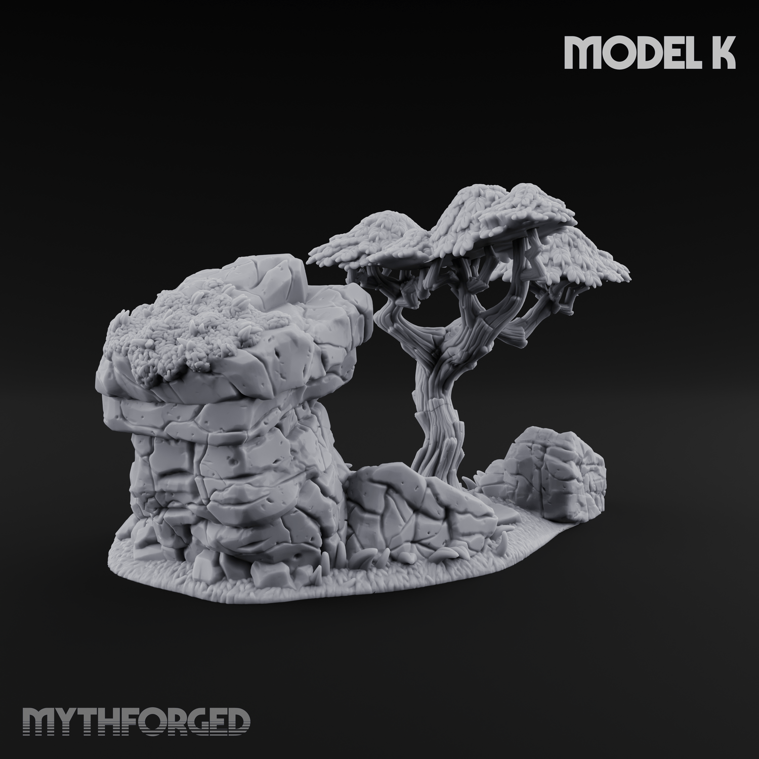 Sunbaked Desert Foliage K Miniature for Dungeons and Dragons, Pathfinder or other TTRPGs