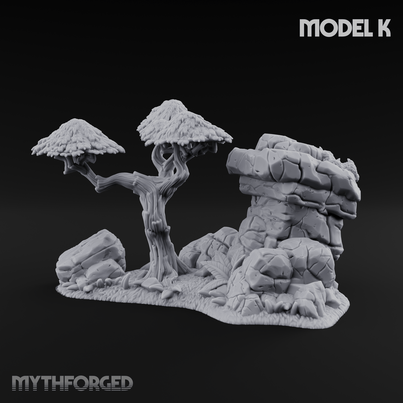Sunbaked Desert Foliage K Miniature for Dungeons and Dragons, Pathfinder or other TTRPGs