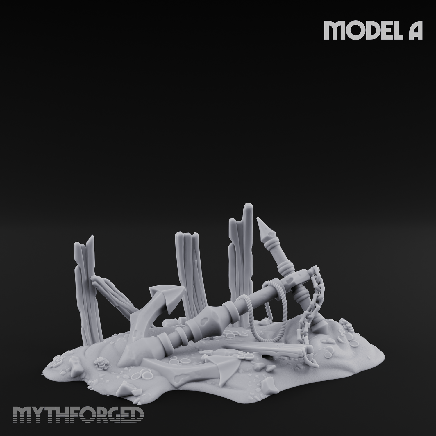 Sunken Seabed Debris Miniature for Dungeons and Dragons, Pathfinder or other TTRPGs