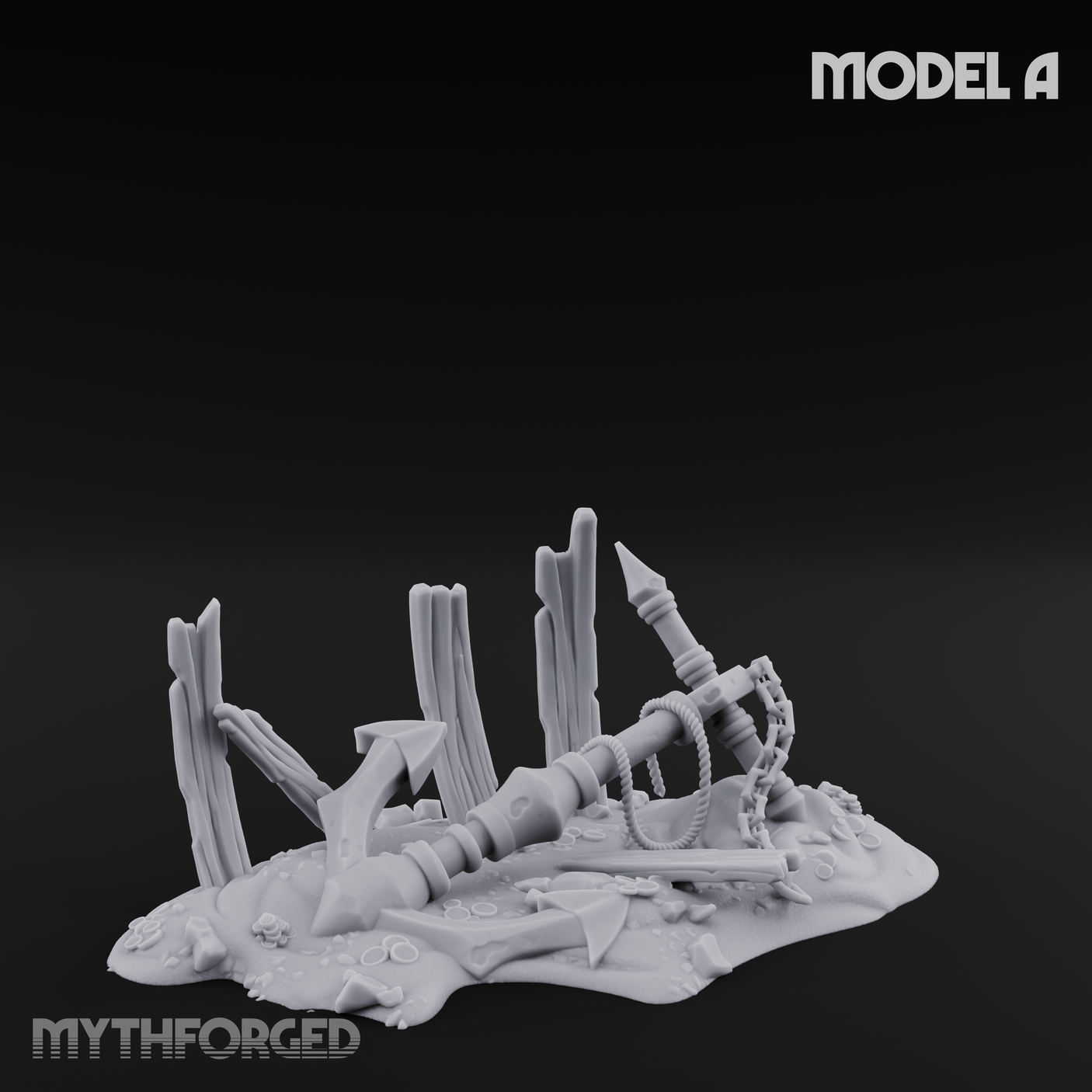 Sunken Seabed Debris Miniature for Dungeons and Dragons, Pathfinder or other TTRPGs