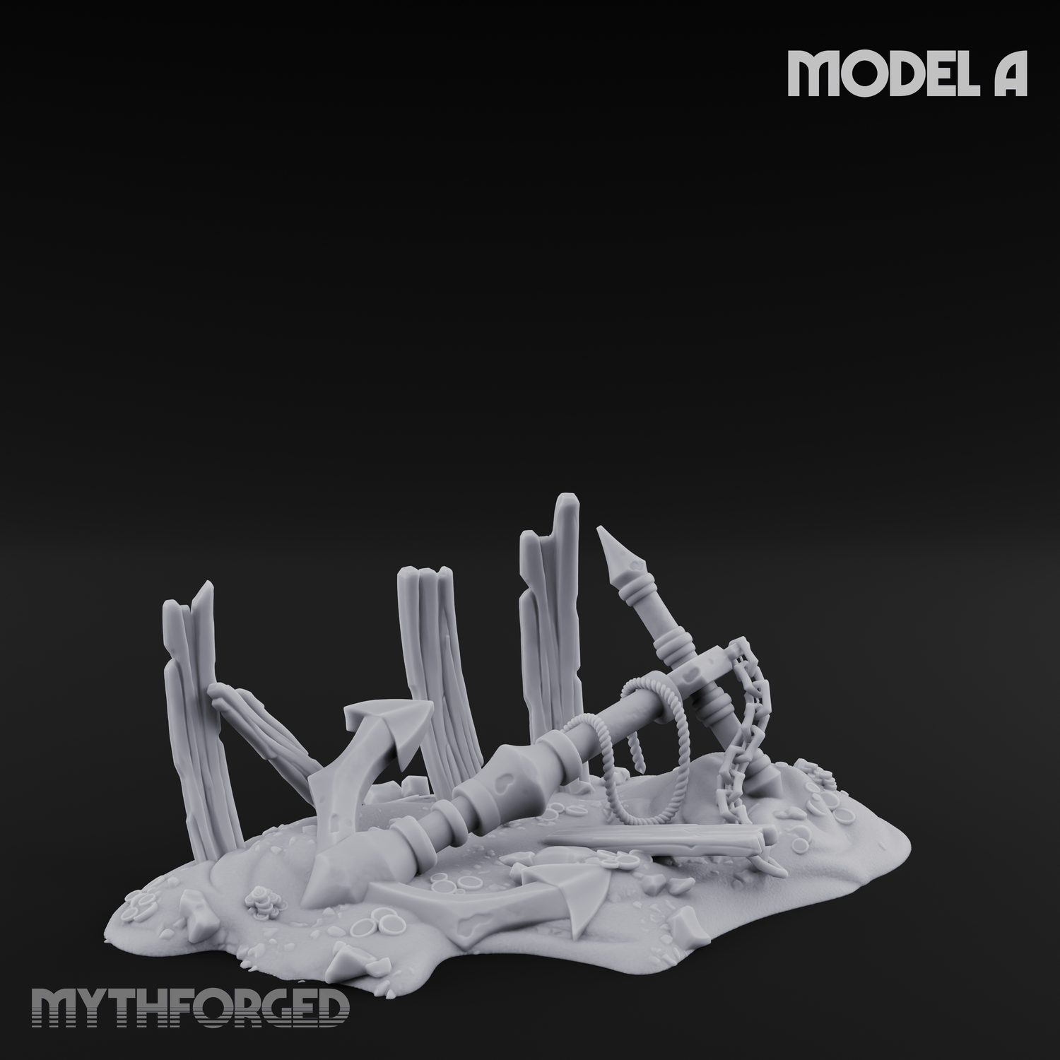 Sunken Seabed Debris Miniature for Dungeons and Dragons, Pathfinder or other TTRPGs