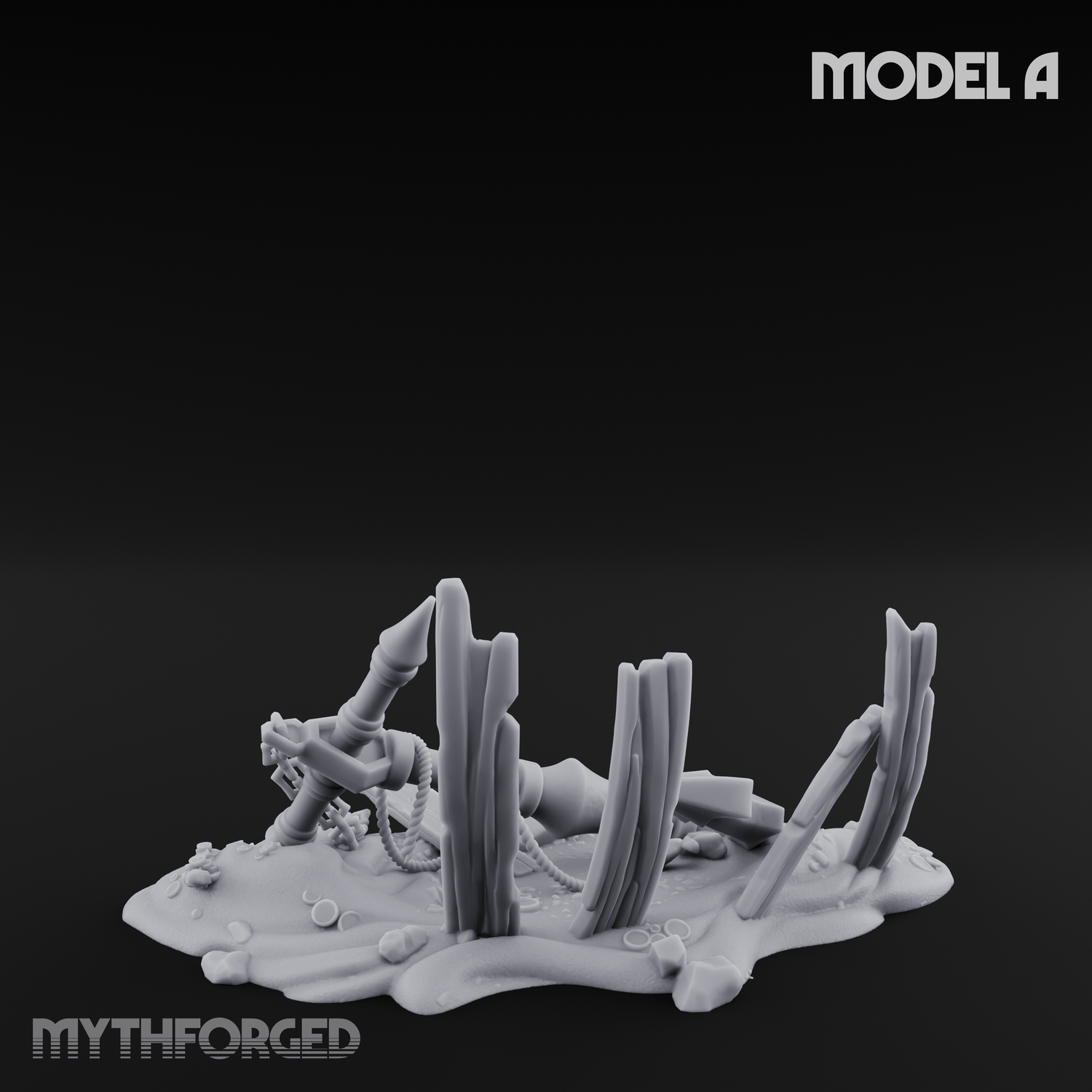 Sunken Seabed Debris A Miniature for Dungeons and Dragons, Pathfinder or other TTRPGs