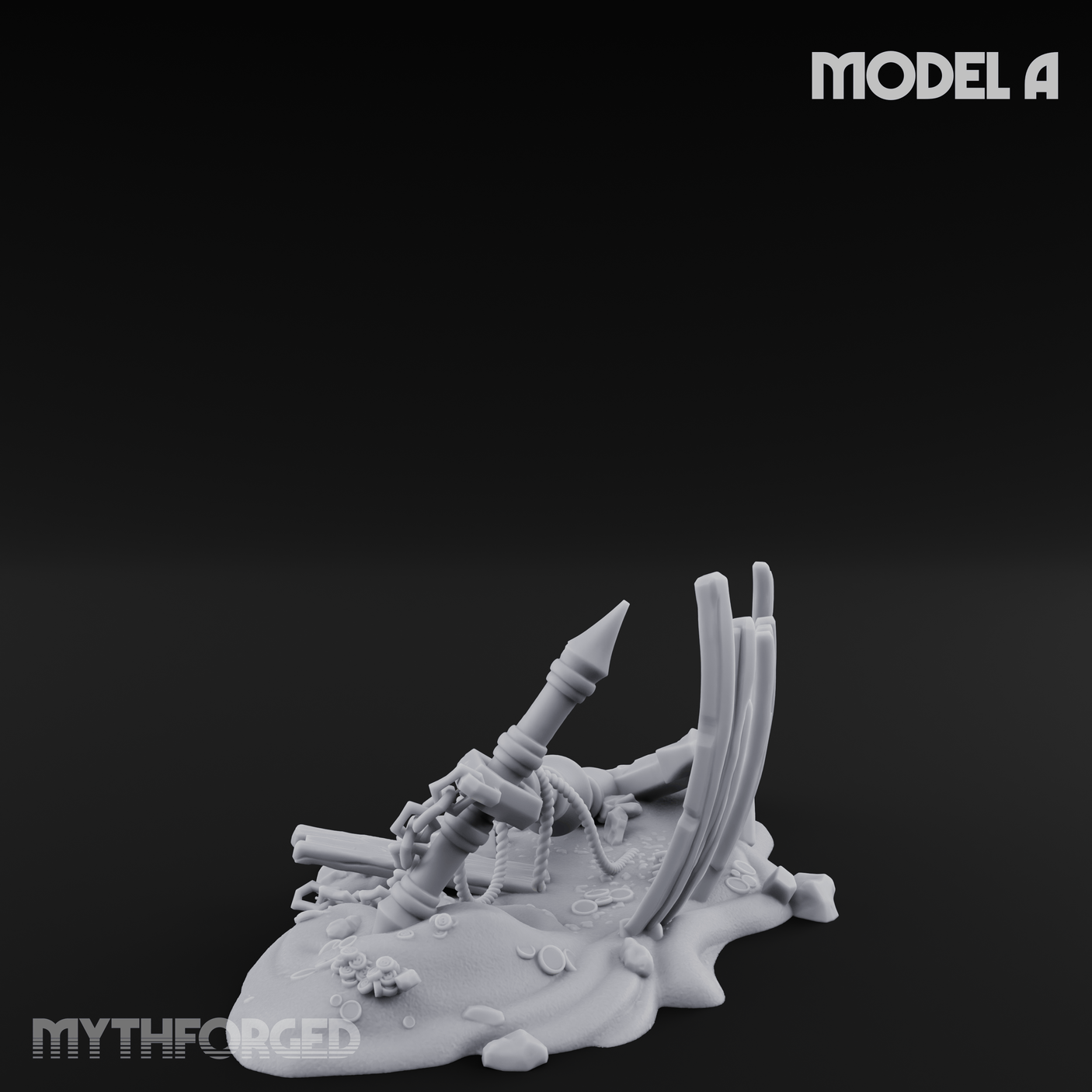 Sunken Seabed Debris A Miniature for Dungeons and Dragons, Pathfinder or other TTRPGs