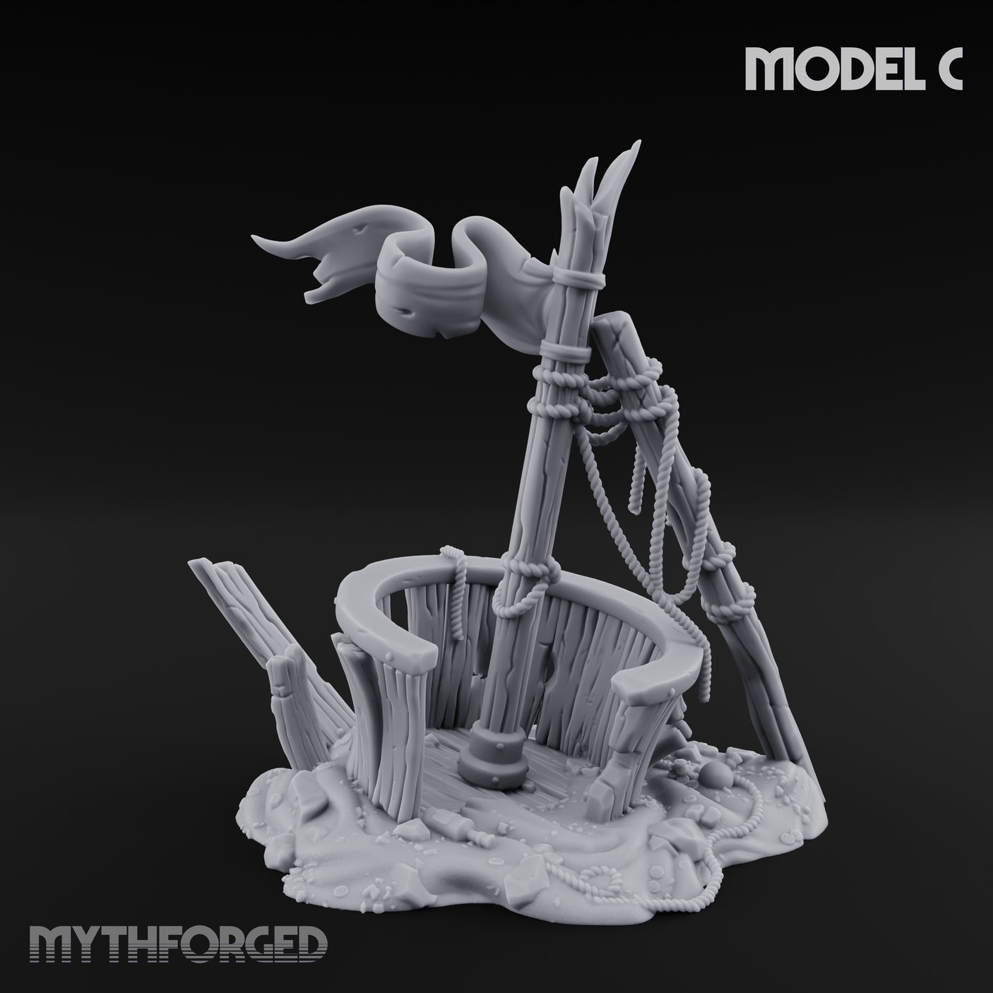 Sunken Seabed Debris Miniature for Dungeons and Dragons, Pathfinder or other TTRPGs