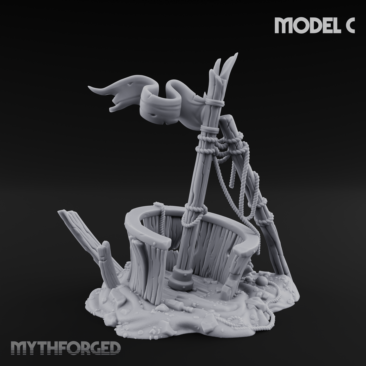 Sunken Seabed Debris C Miniature for Dungeons and Dragons, Pathfinder or other TTRPGs