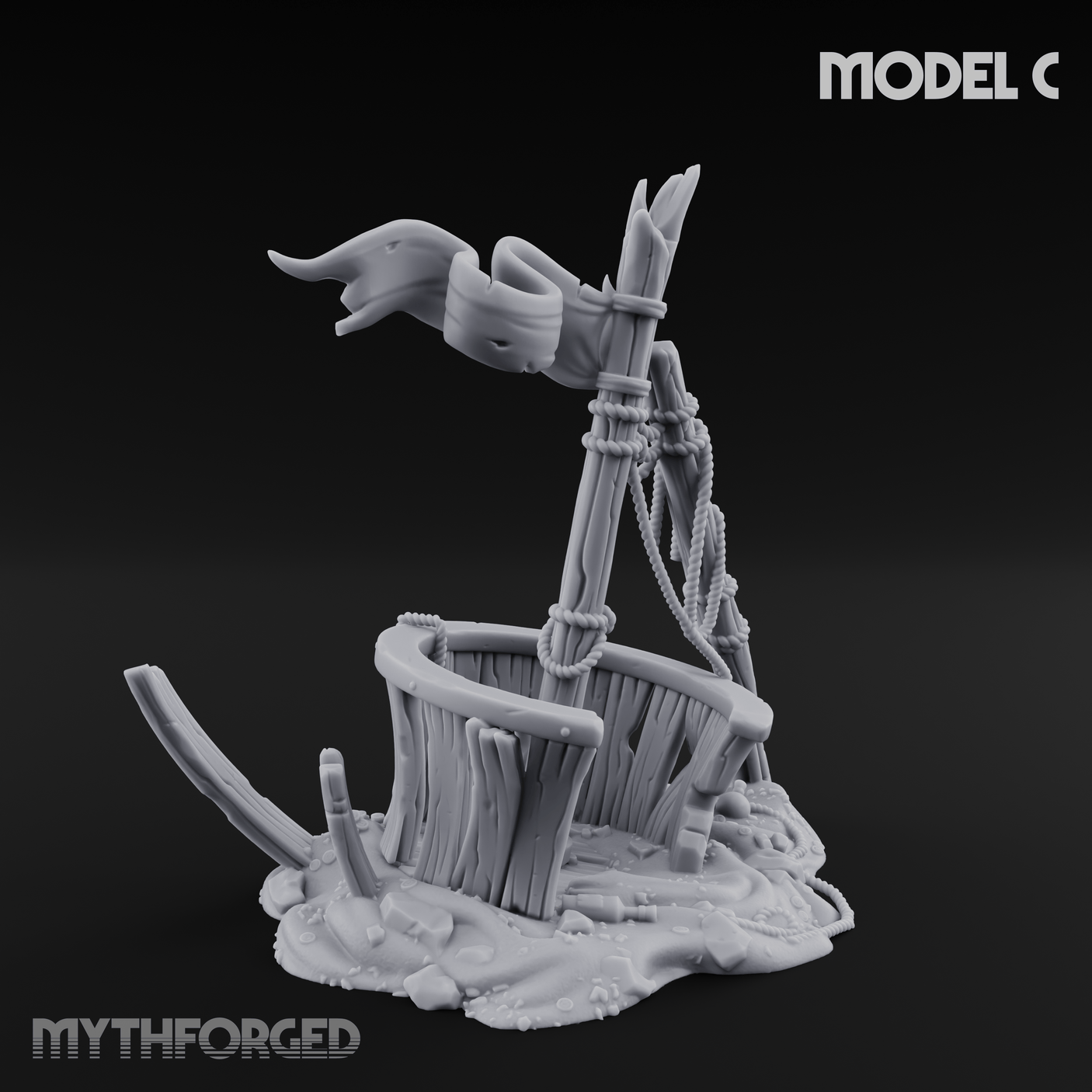 Sunken Seabed Debris C Miniature for Dungeons and Dragons, Pathfinder or other TTRPGs