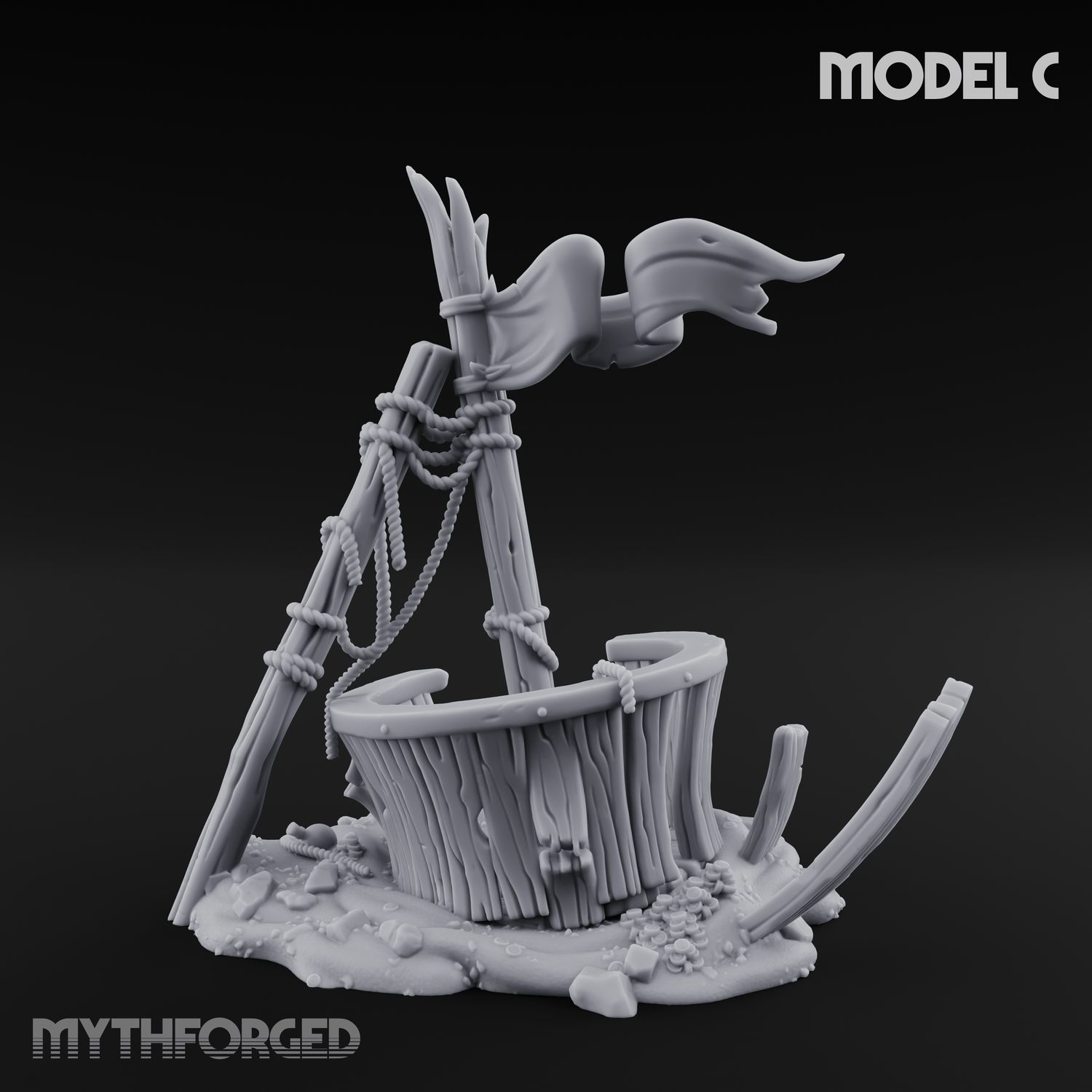 Sunken Seabed Debris C Miniature for Dungeons and Dragons, Pathfinder or other TTRPGs