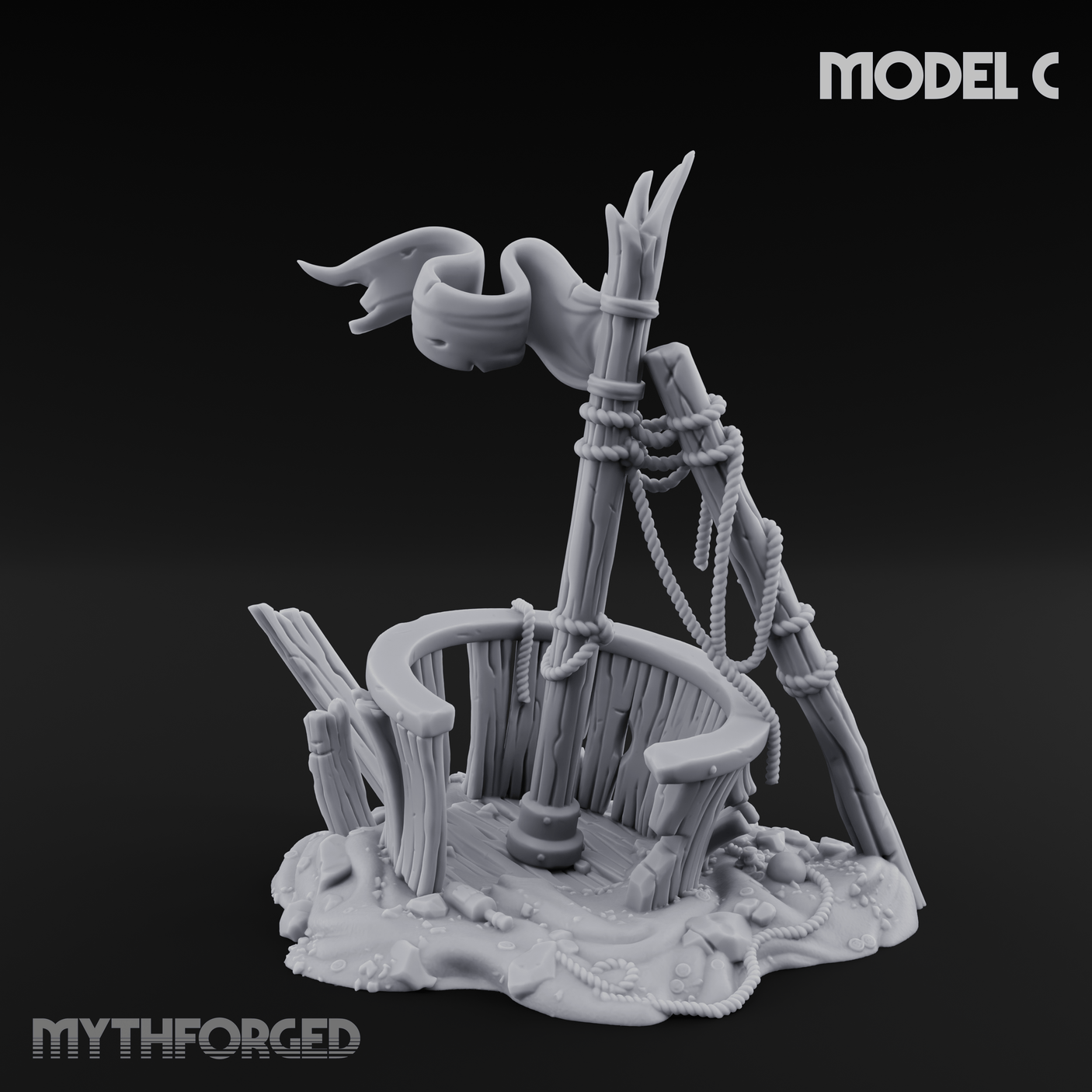 Sunken Seabed Debris C Miniature for Dungeons and Dragons, Pathfinder or other TTRPGs