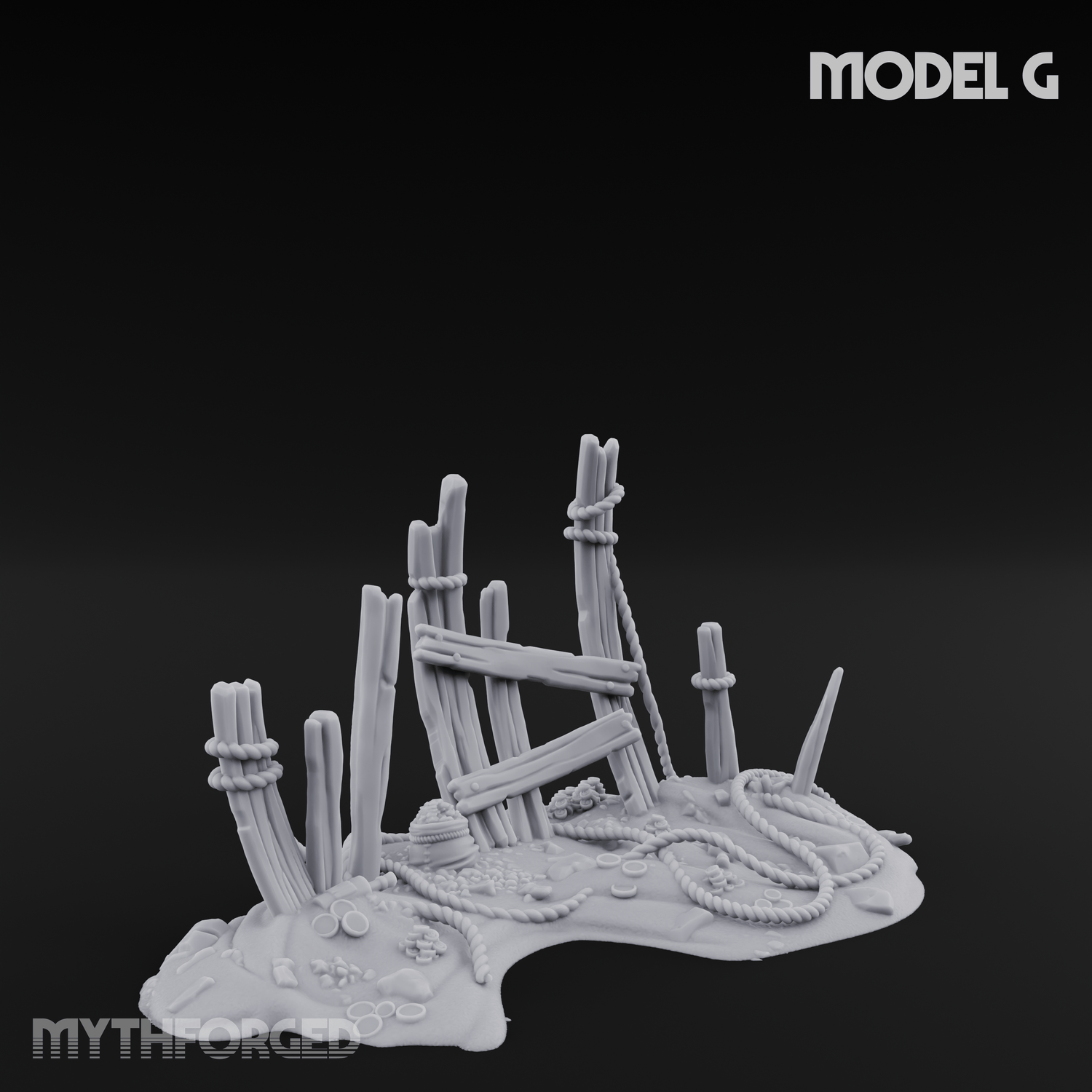 Sunken Seabed Debris Miniature for Dungeons and Dragons, Pathfinder or other TTRPGs
