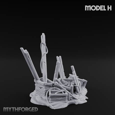 Sunken Seabed Debris H Miniature for Dungeons and Dragons, Pathfinder or other TTRPGs