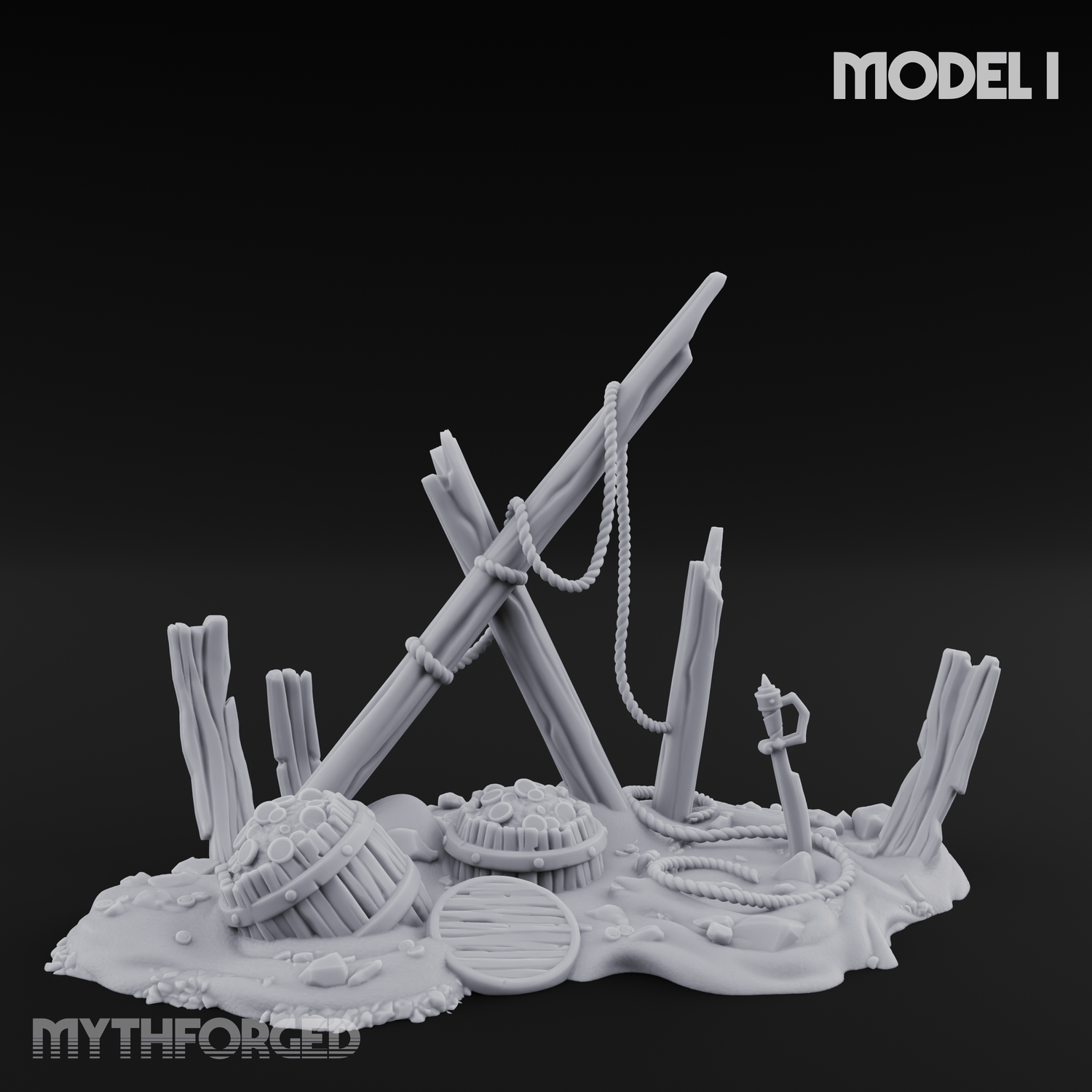 Sunken Seabed Debris I Miniature for Dungeons and Dragons, Pathfinder or other TTRPGs