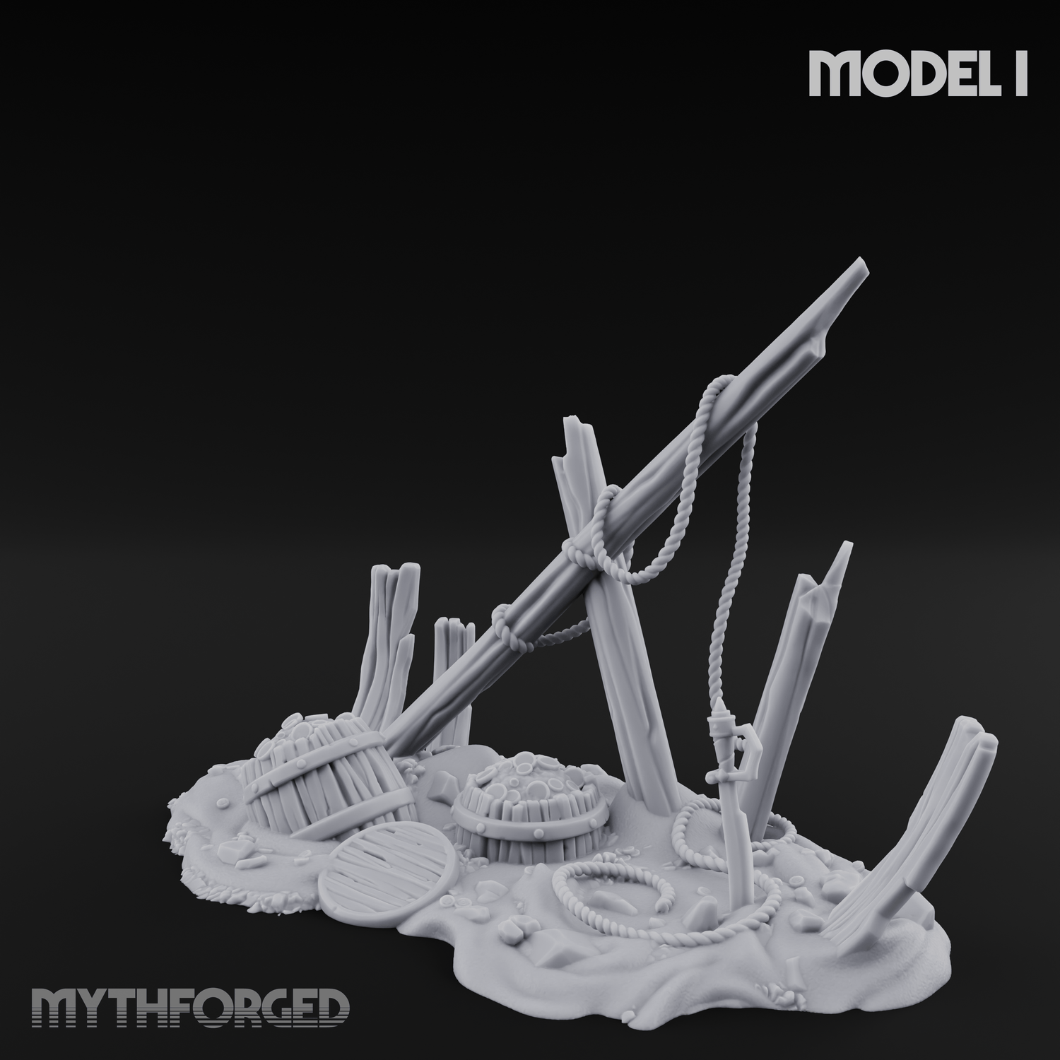 Sunken Seabed Debris I Miniature for Dungeons and Dragons, Pathfinder or other TTRPGs