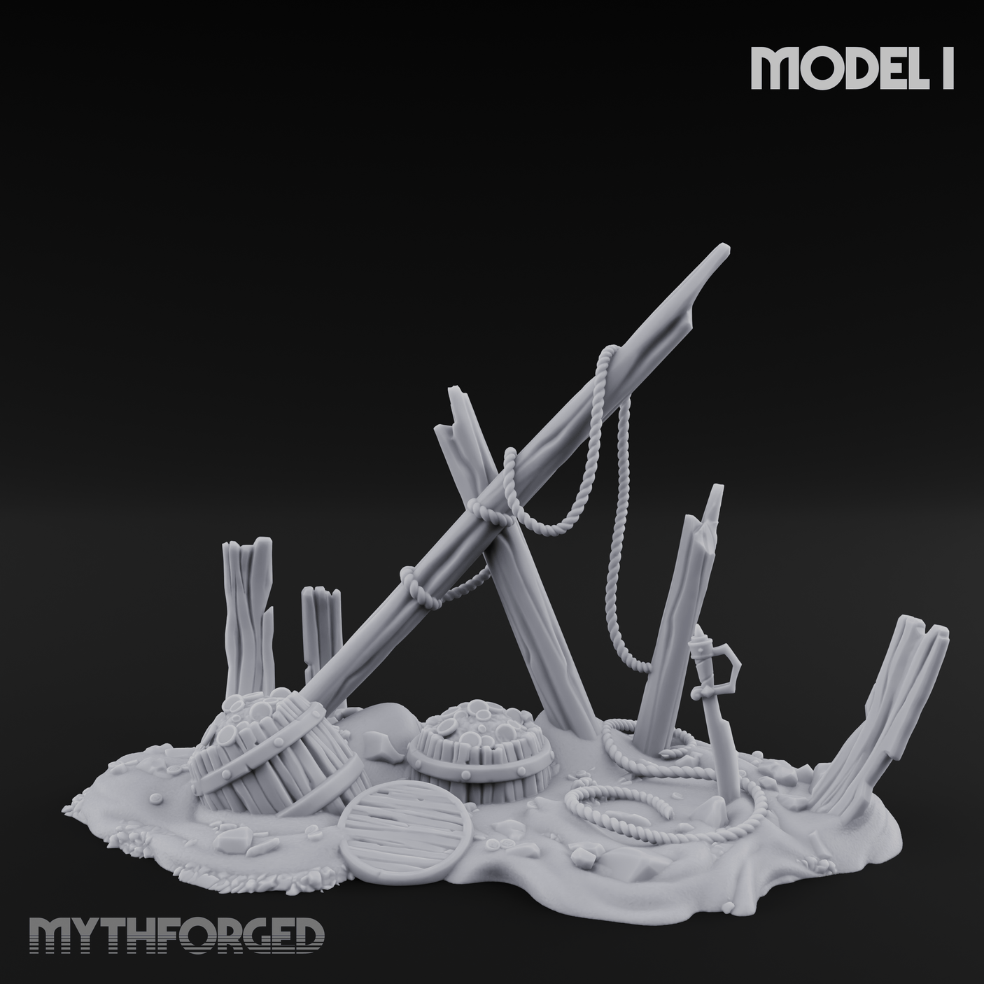 Sunken Seabed Debris I Miniature for Dungeons and Dragons, Pathfinder or other TTRPGs