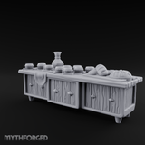Feast-Laden Tavern Serving Counter Miniature for Dungeons and Dragons, Pathfinder or other TTRPGs