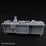 Feast-Laden Tavern Serving Counter Miniature for Dungeons and Dragons, Pathfinder or other TTRPGs