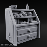 Scroll-Filled Scholar's Cabinet Miniature for Dungeons and Dragons, Pathfinder or other TTRPGs
