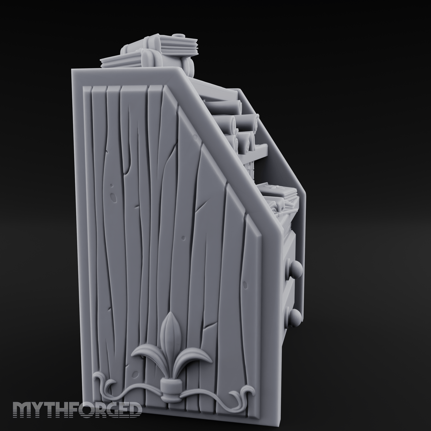 Scroll-Filled Scholar's Cabinet Miniature for Dungeons and Dragons, Pathfinder or other TTRPGs