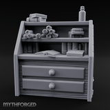 Scroll-Filled Scholar's Cabinet Miniature for Dungeons and Dragons, Pathfinder or other TTRPGs