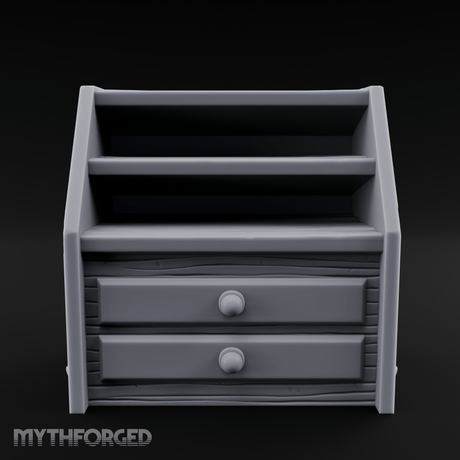 Empty-Shelved Storage Chest Drawers Miniature for Dungeons and Dragons, Pathfinder or other TTRPGs