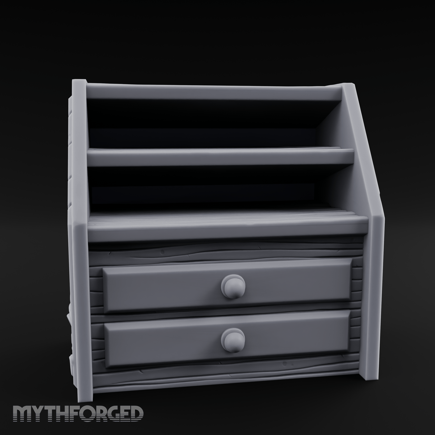 Empty-Shelved Storage Chest Drawers Miniature for Dungeons and Dragons, Pathfinder or other TTRPGs
