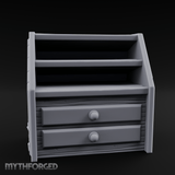 Empty-Shelved Storage Chest Drawers Miniature for Dungeons and Dragons, Pathfinder or other TTRPGs