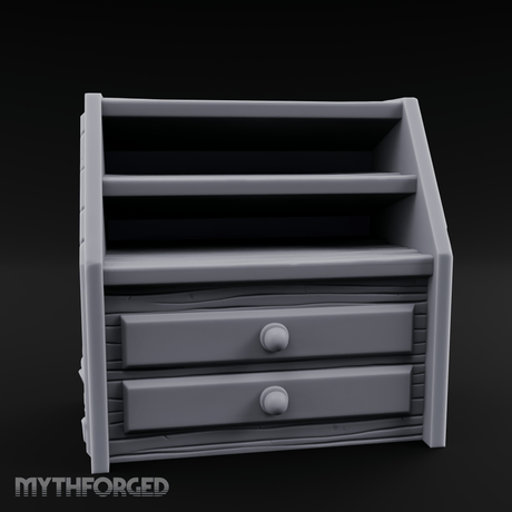 Empty-Shelved Storage Chest Drawers Miniature for Dungeons and Dragons, Pathfinder or other TTRPGs