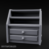 Empty-Shelved Storage Chest Drawers Miniature for Dungeons and Dragons, Pathfinder or other TTRPGs