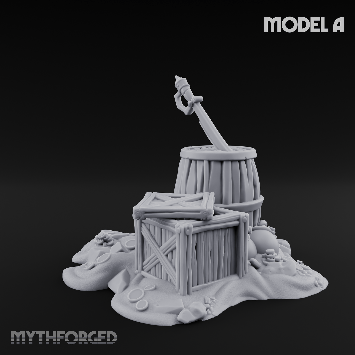 Wrecked Shipwreck Debris A Miniature for Dungeons and Dragons, Pathfinder or other TTRPGs