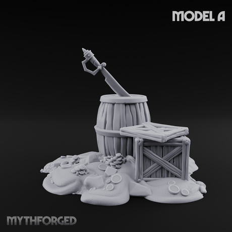 Wrecked Shipwreck Debris A Miniature for Dungeons and Dragons, Pathfinder or other TTRPGs